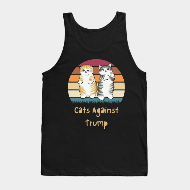 Funny Cats Anti-Trump - Cats Against Trump Tank Top by mkhriesat